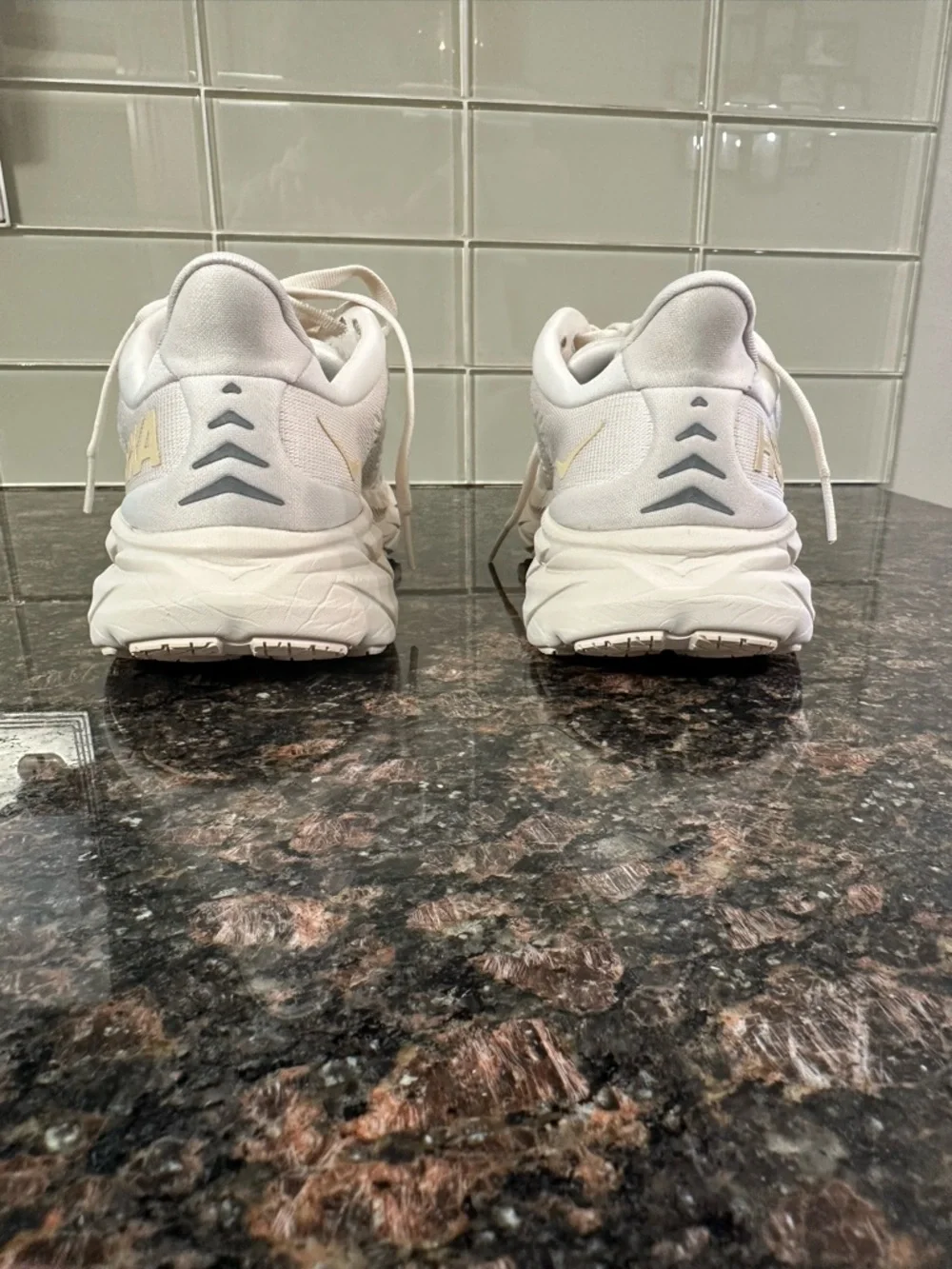 Hoka Women's Cream/White Running Sneakers Women’s 5 - Picture 4 of 10